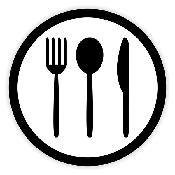 Fork, spoon and knife button. — Stock Vector