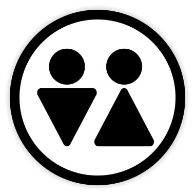 kadın ve erkek tuvaleti simge düğmesi.