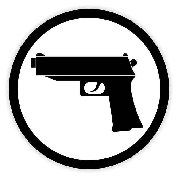 Gun button on white. — Stock Vector