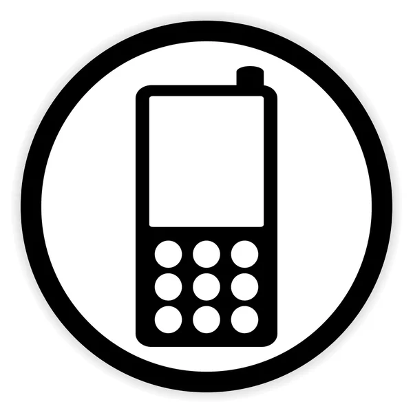 Botón del teléfono en blanco . — Vector de stock