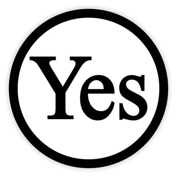 Yes button on white. — Stock Vector