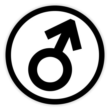 cinsiyeti erkek simge düğmesi.