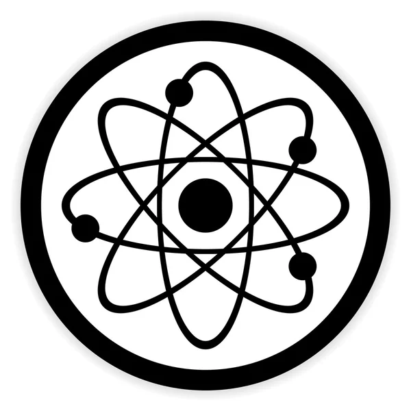 Кнопка Atom на білому . — стоковий вектор
