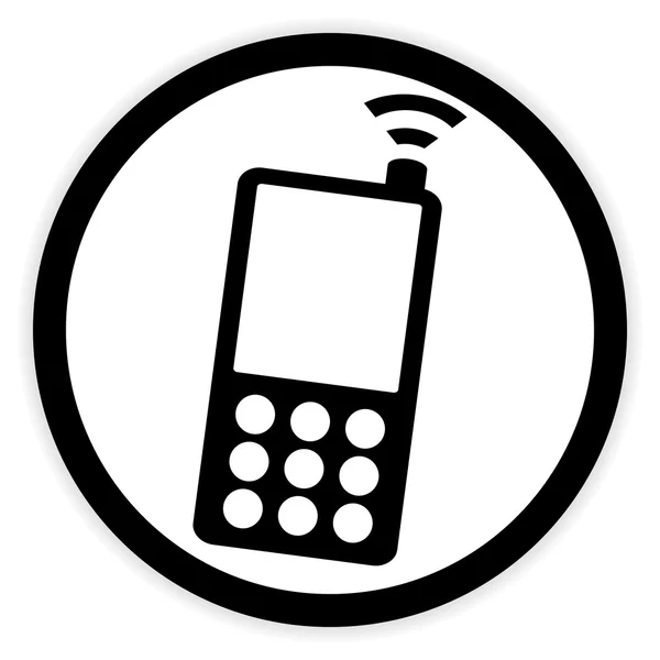 Telefoon knop op wit. — Stockvector