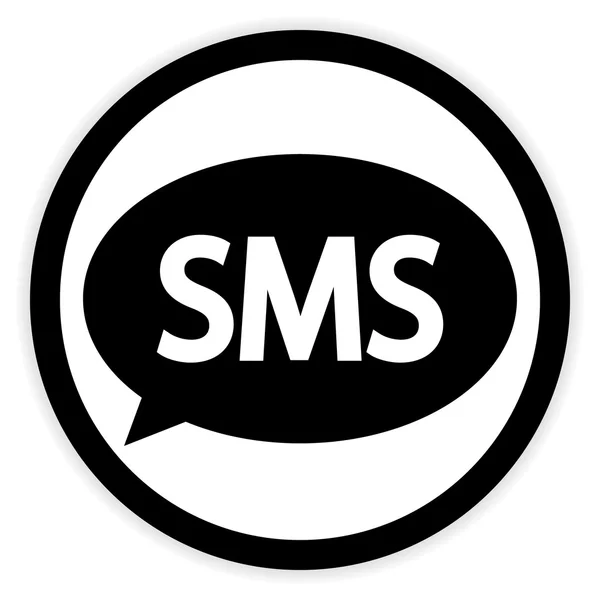 Przycisk wysyłania wiadomości SMS na białym. — Wektor stockowy