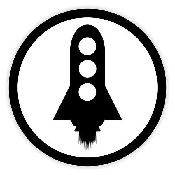 Starting rocket button. — Stock Vector