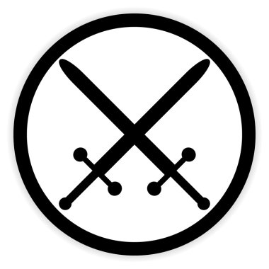 çapraz kılıç düğmesi.