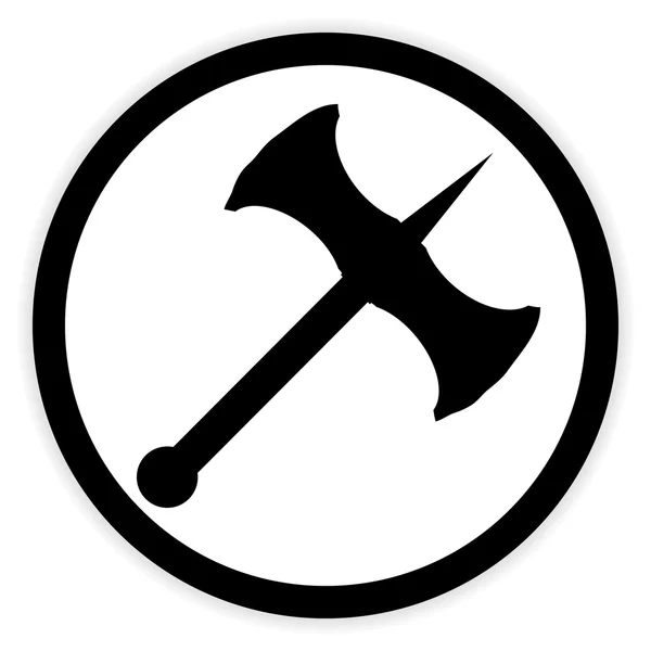 Battle axe button. — Stock Vector