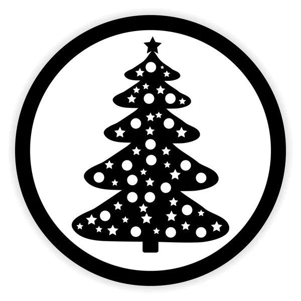 Botón árbol de Navidad . — Vector de stock