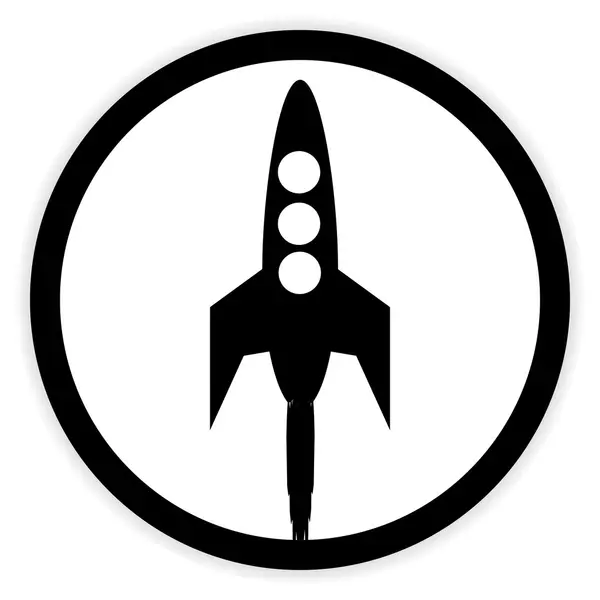 Starting rocket button. — Stock Vector
