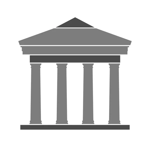 Icono de símbolo del banco en blanco . — Archivo Imágenes Vectoriales