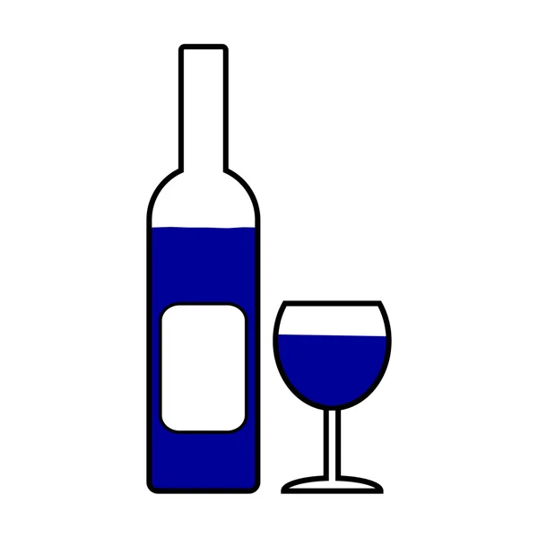 Μπουκάλι και glasse σύμβολο εικονίδιο. — Διανυσματικό Αρχείο