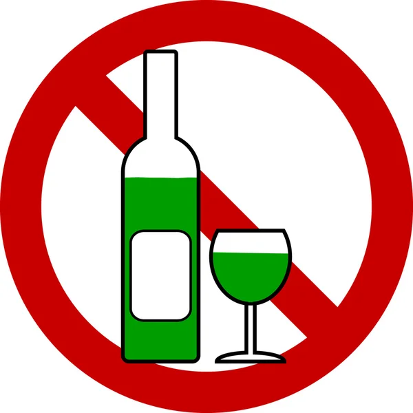No bottle and glasse sign. — Stock Vector