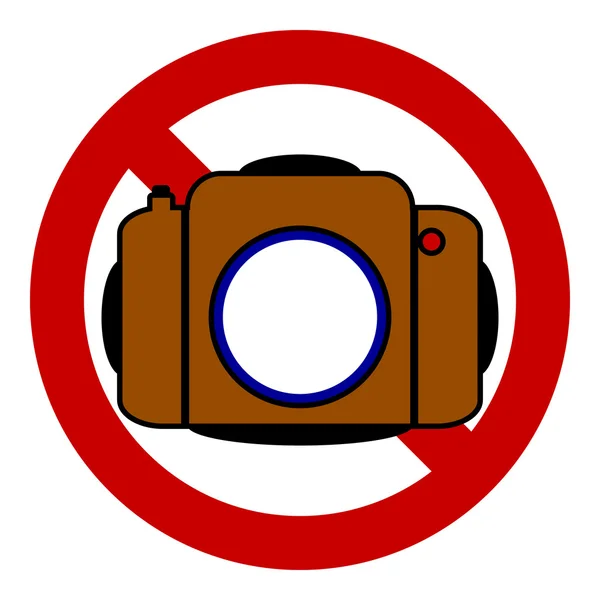 No camera sign on white. — Stock Vector