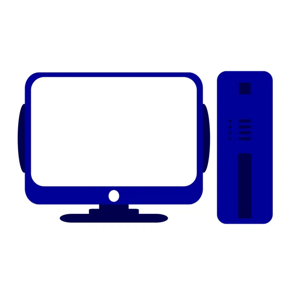Icona simbolo del computer sul bianco . — Vettoriale Stock