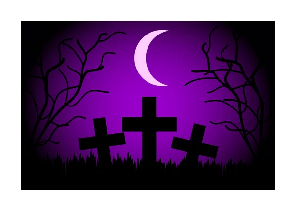 Cemetery at night — Stock Vector
