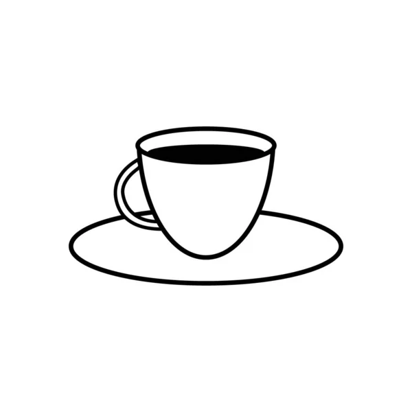 Beyaz Arka Planda Kahve Fincanı Simgesi Vektör Illüstrasyonu — Stok Vektör