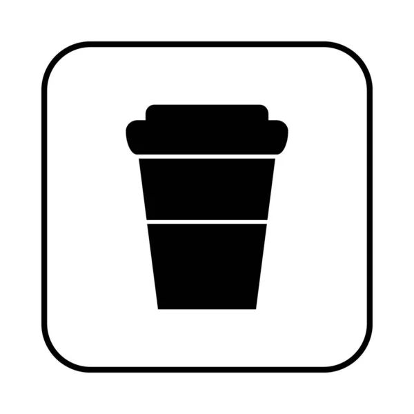 Koffiekopje Pictogram Witte Achtergrond Vectorillustratie — Stockvector