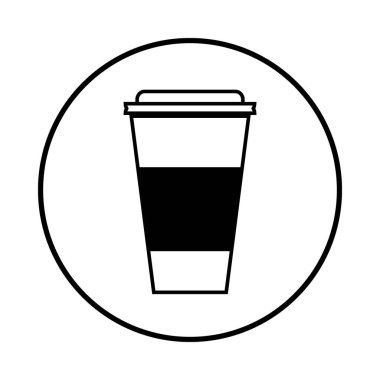 Beyaz arka planda kahve fincanı simgesi. Vektör illüstrasyonu.