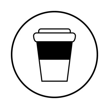 Beyaz arka planda kahve fincanı simgesi. Vektör illüstrasyonu.