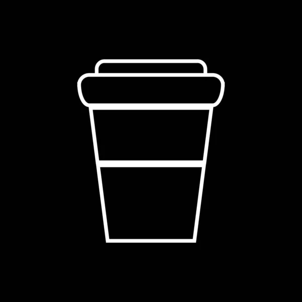 Kávé Csésze Ikon Fekete Háttér Vektorillusztráció — Stock Vector