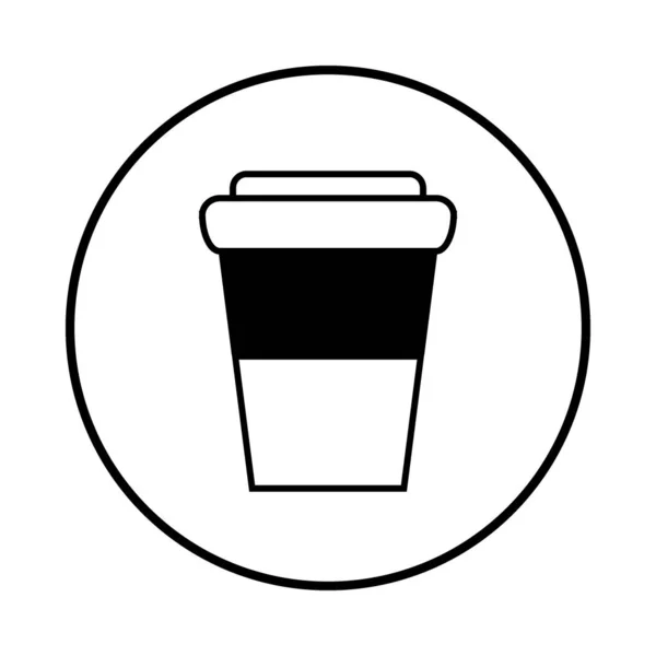 Koffiekopje Pictogram Witte Achtergrond Vectorillustratie — Stockvector