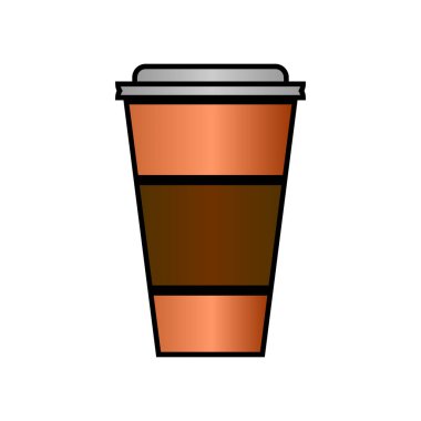 Beyaz arka planda kahve fincanı simgesi. Vektör illüstrasyonu.