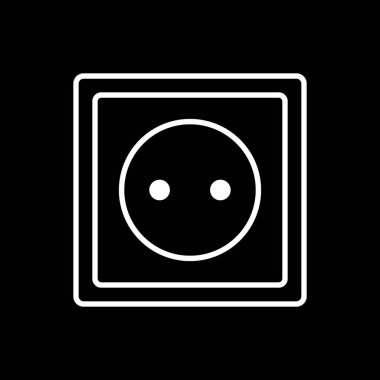 Siyah arkaplanda soket simgesi. Vektör illüstrasyonu.