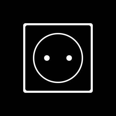 Siyah arkaplanda soket simgesi. Vektör illüstrasyonu.