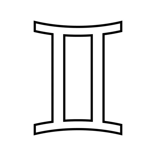 Germini Simbolo Sfondo Bianco Illustrazione Vettoriale — Vettoriale Stock