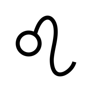 Beyaz arka planda Leo sembolü. Vektör illüstrasyonu.