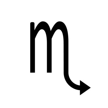 Beyaz arka planda akrep sembolü. Vektör illüstrasyonu.