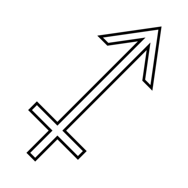Τοξότης Σύμβολο Λευκό Φόντο Εικονογράφηση Διανύσματος — Διανυσματικό Αρχείο