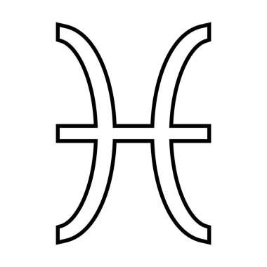 Beyaz arka planda Balık burcu. Vektör illüstrasyonu.