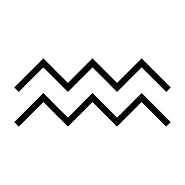 Beyaz arka planda Kova sembolü. Vektör illüstrasyonu.