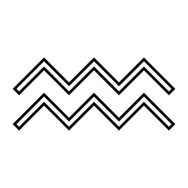 Beyaz arka planda Kova sembolü. Vektör illüstrasyonu.