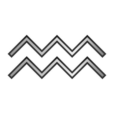 Beyaz arka planda Kova sembolü. Vektör illüstrasyonu.