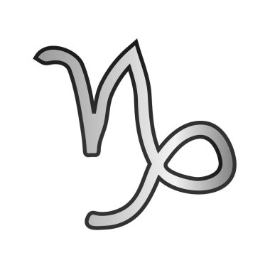 Beyaz arka planda Oğlak sembolü. Vektör illüstrasyonu.