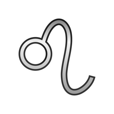 Beyaz arka planda Leo sembolü. Vektör illüstrasyonu.