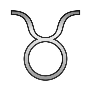 Beyaz arka planda boğa sembolü. Vektör illüstrasyonu.