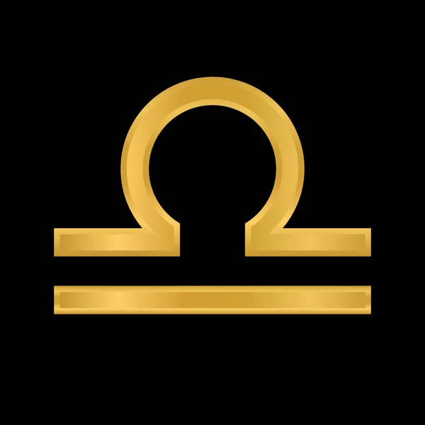Σύμβολο Του Ζυγού Μαύρο Φόντο Εικονογράφηση Διανύσματος — Διανυσματικό Αρχείο