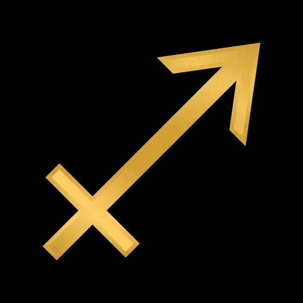 Simbolo Sagittario Sfondo Nero Illustrazione Vettoriale — Vettoriale Stock