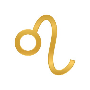 Beyaz arka planda Leo sembolü. Vektör illüstrasyonu.