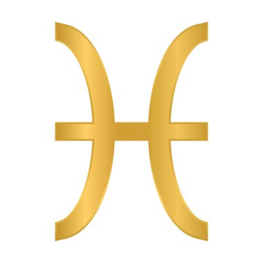 Beyaz arka planda Balık burcu. Vektör illüstrasyonu.