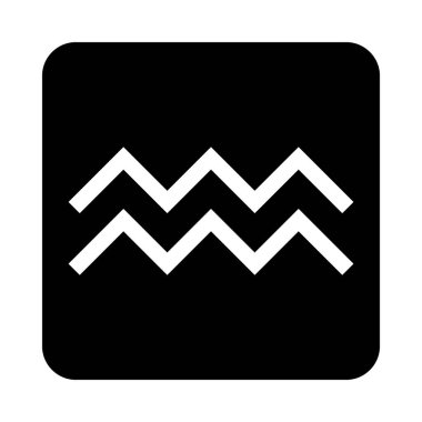 Beyaz arka planda Kova sembolü. Vektör illüstrasyonu.