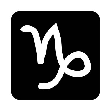 Beyaz arka planda Oğlak sembolü. Vektör illüstrasyonu.