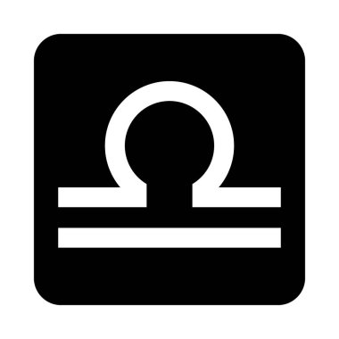 Beyaz arka planda terazi sembolü. Vektör illüstrasyonu.