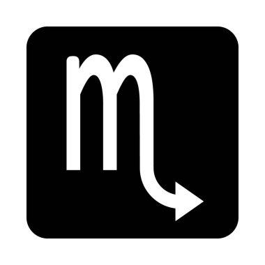 Beyaz arka planda akrep sembolü. Vektör illüstrasyonu.