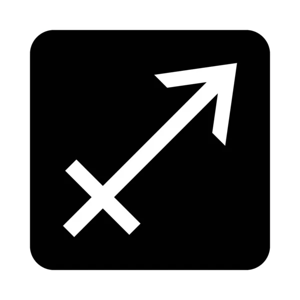 Boogschutter Symbool Witte Achtergrond Vectorillustratie — Stockvector