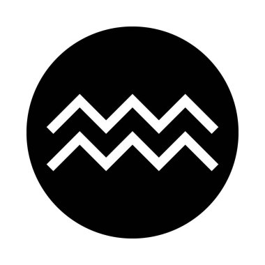 Beyaz arka planda Kova sembolü. Vektör illüstrasyonu.